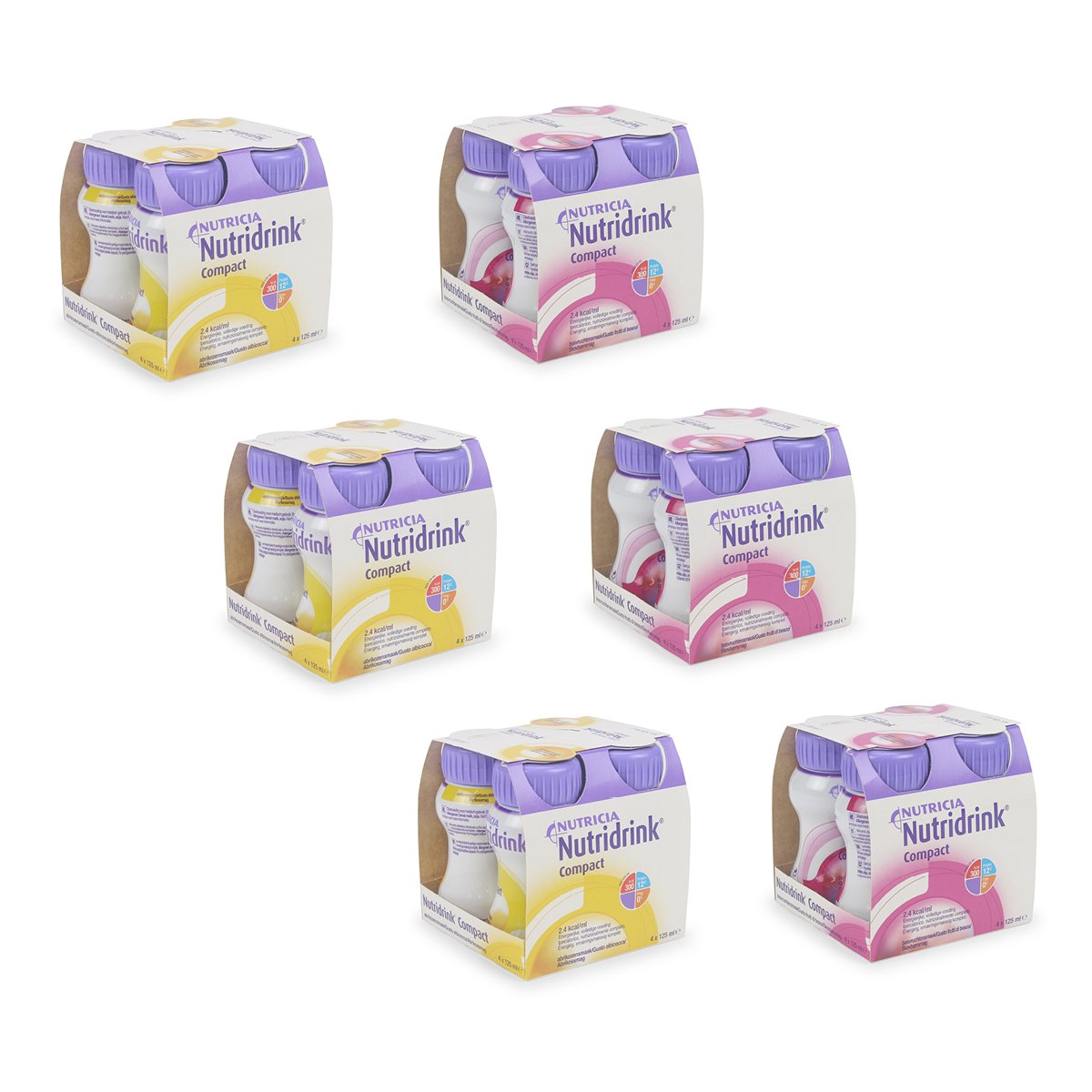 Nutridrink Compact Combi Product: 3 Abrikoos + 3 Bosvruchten