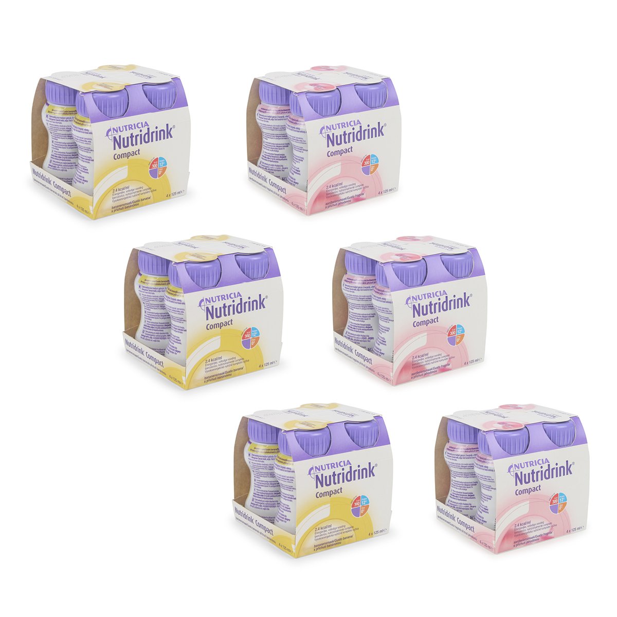 Nutridrink Compact Combi Product: 3 Aardbei + 3 Banaan