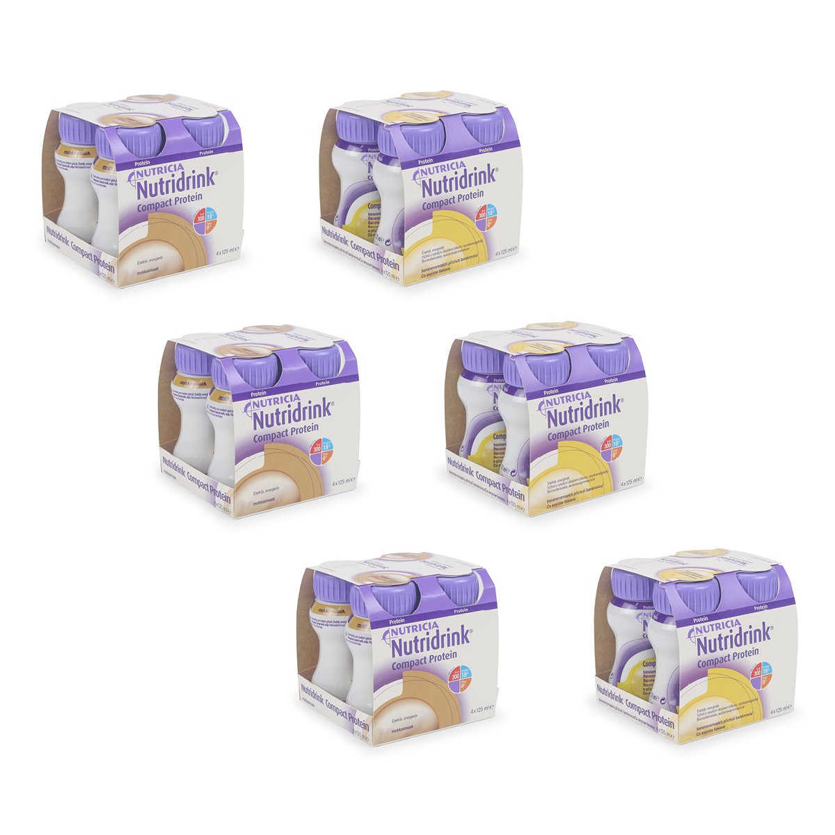 Nutridrink Compact Protein Combi Product: 3 Mokka + 3 Banaan