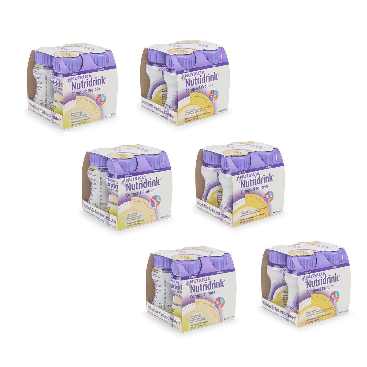 Nutridrink Compact Protein Combi Product: 3 Vanille + 3 Banaan