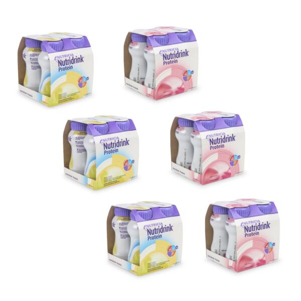 Nutridrink Protein Combi Product: 3 Vanille + 3 Aardbei