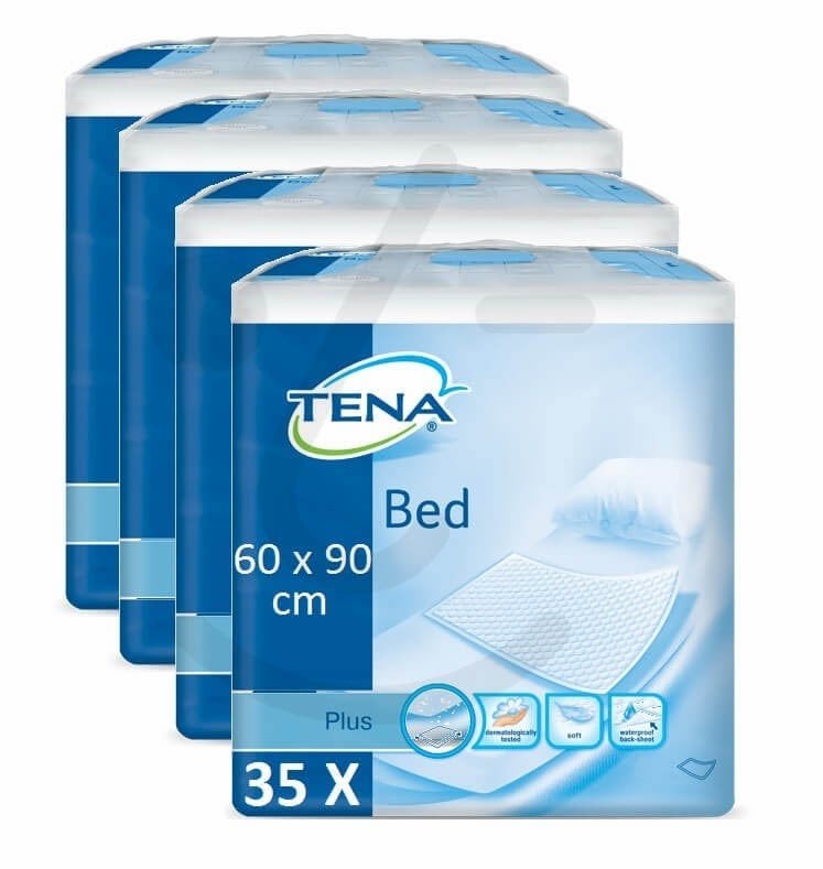 TENA Bed Plus Onderlegger 60 x 90 cm | 4 pakken van 35 stuks