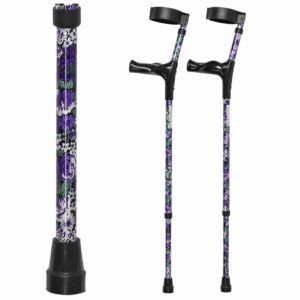 Anatomische Elleboogkrukken - Diverse Prints | Kies uw kleur : Bloemen paars