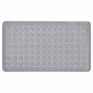 Badmat / Douchemat antislip 70 x 40 cm | Kleur: Grijs | Met zuignappen | Hoogwaardig rubber