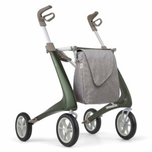 Carbon rollator Ultralight (4,8 kg) | by Acre | Kleur: Groen | Lichtgewicht | Omgekeerde handvatten | Lichtste rollator | Soft banden | byAcre