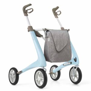 Carbon rollator Ultralight Comfort met Weekendtas (4,8 kg) | Kleur : Lichtblauw | byAcre