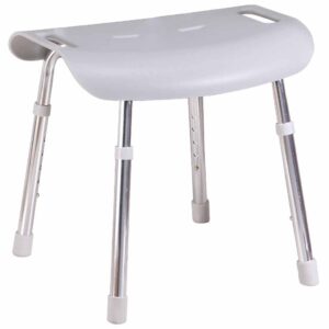 Design Douchekruk | Kleur: Wit | In hoogte verstelbaar 35 - 52 cm | Max. gebruikersgewicht 136 kg | Antislip doppen