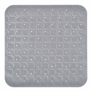 Douchemat / Badmat antislip 53 x 53 cm | Kleur: Grijs | Met zuignappen | Hoogwaardig rubber