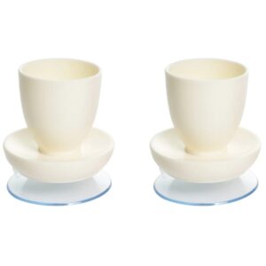 Eierdop met zuignap ( set van 2 stuks) | Kies uw kleur : Wit