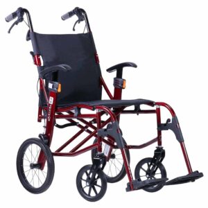Lichtgewicht transport rolstoel 9.9 | Excel | Kleur: Rood | Handremmen | Verstelbare armsteunen | Lichtste rolstoel 9.9 kg | 1340MK116