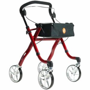 Excel Rollator Virage (6,8 kg) | Binnen rollator | Met duwbeugel | Dienblad | Kleur: Rood | 24510000