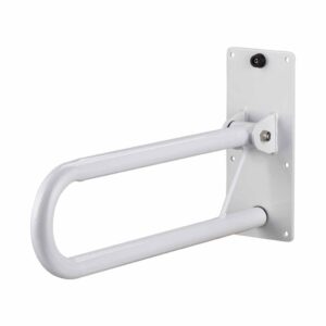 Toiletbeugel opklapbaar | Lengte: 56 cm | Kleur: Wit | Toiletsteun | Max. belasting 136 kg | Afmeting achterplaat: 30 x 12,7 cm