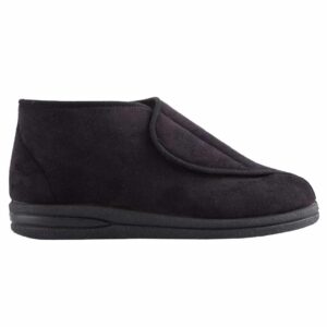 Pantoffel zwart hoog heren | MSF | Maat 39 | Wijde opening en klittenbandsluiting | MS7001BK-39