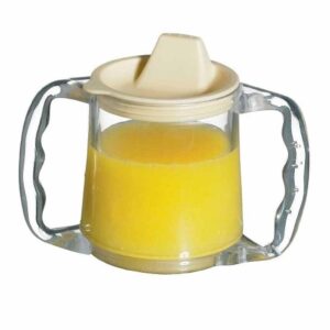 Caring mug - inclusief tuitdeksel | Met 2 handgrepen | Tuitbekers | Inhoud: 300 ml | Drinkbeker transparant | HCAA5710W