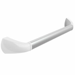 Wandbeugel zilverkleurig met afdekkappen in mat wit | 50 cm | SecuCare | Schroefmontage | Aluminium | PR45761SL-MT