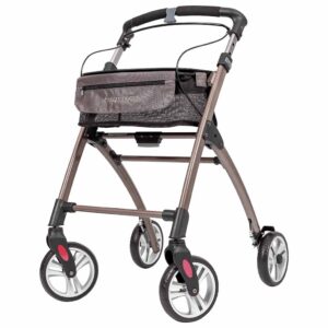 Wheelz Ahead Indoor rollator (5,7 kg) | Binnen rollator | Met dienblad en opbergnetje | Brons/Bruin | WARO004 | WheelzAhead