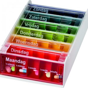 7 dagen pillendoos | Anabox | Medicijndoosje | 5-vakjes per dag | Afmetingen: 185 x 11,8 x 4,8 cm