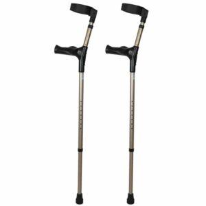 Elleboogkruk dubbel verstelbaar | Anatomische handgreep | Gesloten manchet | Max. gebruikersgewicht 100 kg | Brons metallic | PR30081-BZ