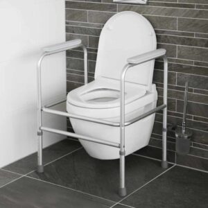 Toiletframe | Atlantis | Toiletsteun | Sta-op hulp verstelbaar | WC steun | Met armleuningen | Aluminium | PR50305