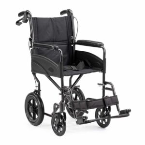 Lichtgewicht transportstoel Compact Lite (12 kg) | MultiMotion | Zitbreedte 45 cm | Zwart | Opvouwbare rolstoel | Transportrolstoel | 10030012