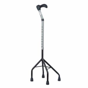 Wandelstok 4-poot verstelbaar | Links- en rechtshandig | Zwart en zilvergrijs | PR30148SB
