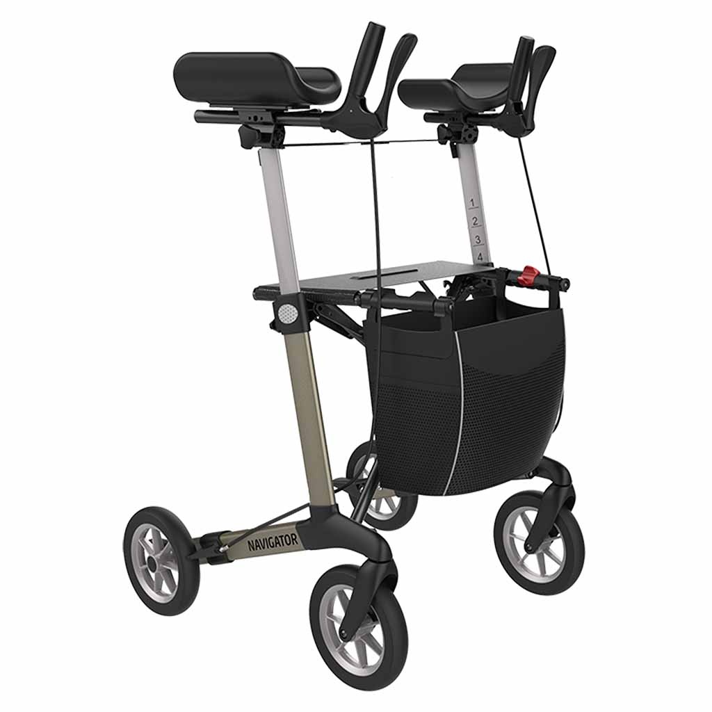 Navigator rollator met softwielen en draaibare onderarmschalen | Rehasense