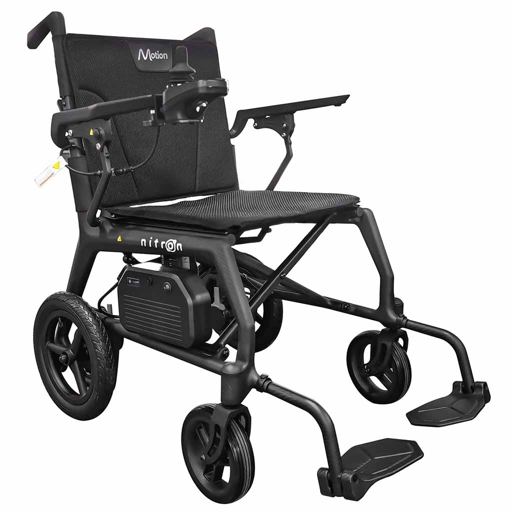 Nitron Carbon Elektrische Rolstoel | Lichtgewicht Opvouwbare Reisrolstoel (12,8 kg) | Motion Healthcare