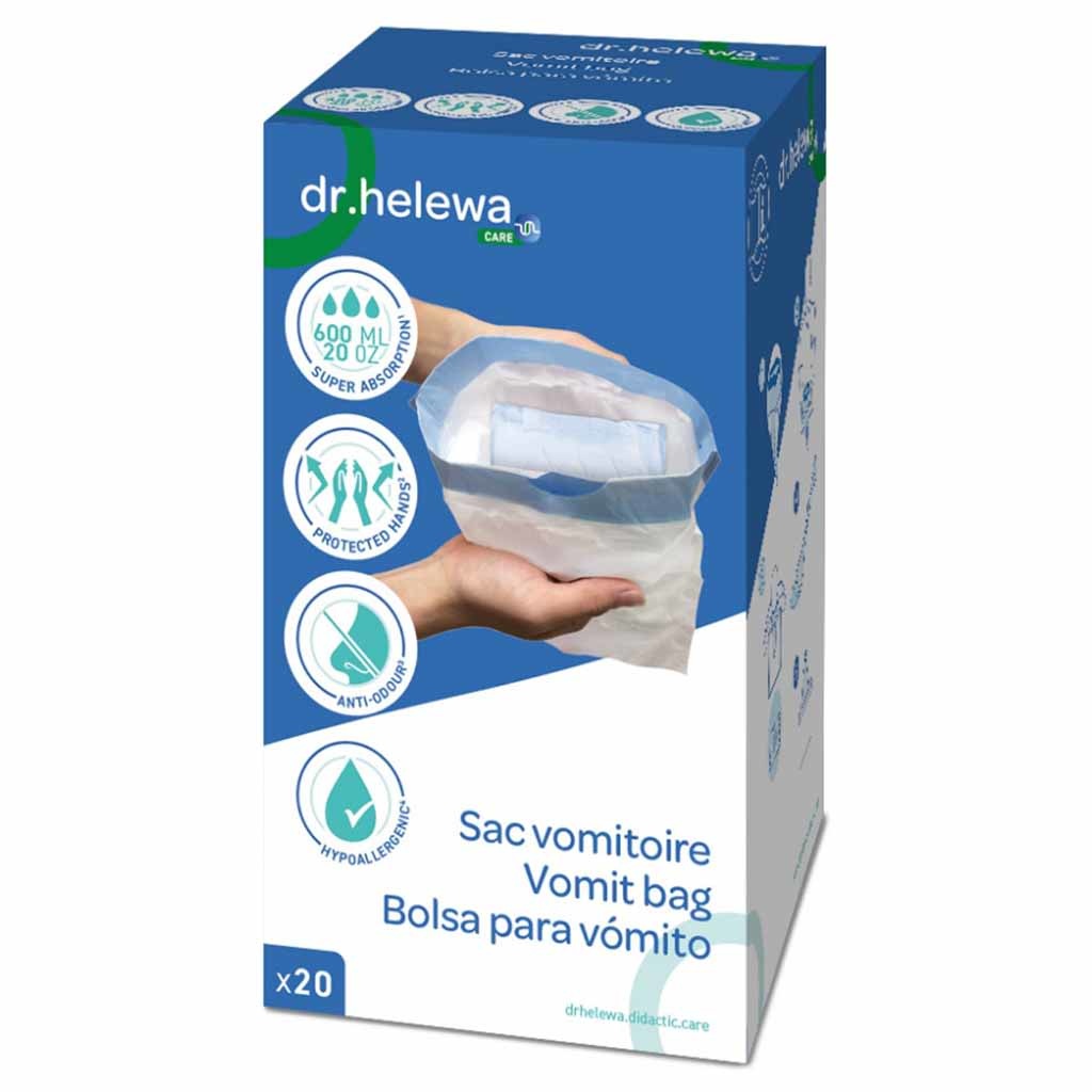 Hygiënische opvangzakken voor Braaksel | Dr Helewa | Verpakking 20 stuks | Sluitbaar | DH1040