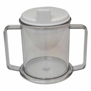 Drinkbeker met tuit en 2 handvatten | Tuitbeker | Transparant | Afmetingen: 120x140x90 mm