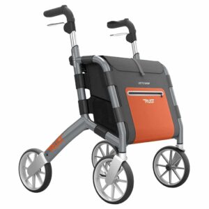 Rollator Let's Shop (6,9 kg) | TrustCare | Grote tas | Weggewerkte remkabels | Design | Grijs | TCLS102