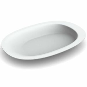 Henro bord | Ovaal bord met opstaande rand | Afmeting 28 x 20 cm | Met anti-slip dopjes | Aangepaste borden | PR65553