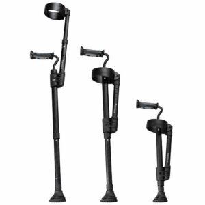 Crutch - Inschuifbare elleboogkruk | Loopkrukken | Ingeschoven: 57 cm | Kleur: Zwart | Makkelijk voor op reis | E-Ability