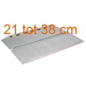 Opvouwbare aluminium oprijplaat 21 tot 38 cm | Kies uw afmeting : Breedte 72 cm