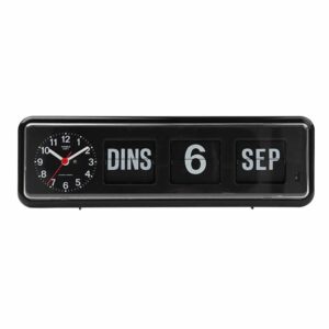 Kalenderklok analoog BQ-38 | Zwart | Senioren klok | Dementie klok | Dag, datum en tijdsaanduiding | WWV618902 | Twemco