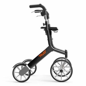 Lichtgewicht rollator Let's Go Out (6,2 kg) | TrustCare | Zwart | Grote wielen | Design | Weggewerkte remkabels | TCOUTBL0140