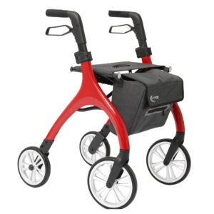 Curve lichtgewicht rollator met softwielen | Kies uw kleur : Rood | MultiMotion