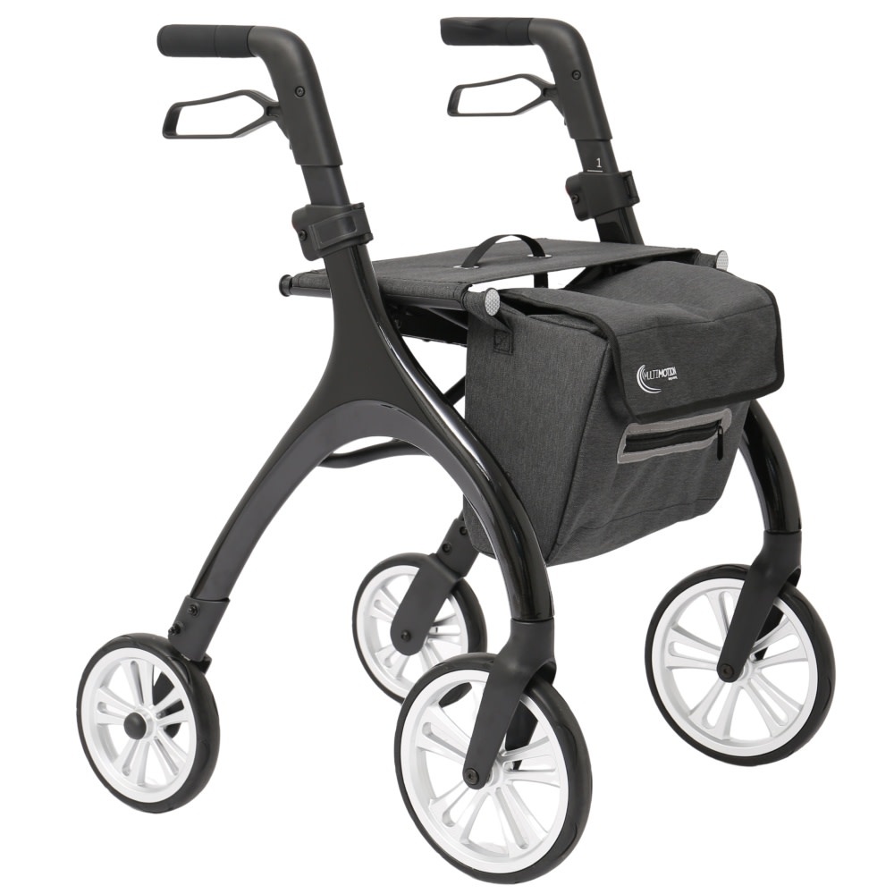 Curve lichtgewicht rollator met softwielen | Kies uw kleur : Zwart | MultiMotion