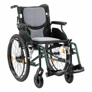 Lichtgewicht Rolstoel M10 met luchtbanden en verstelbare handvatten | "Zitbreedte: 45 cm (standaard)","Kleur frame: Groen" | MultiMotion