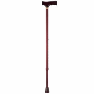 Wandelstok aluminium | Kleur: Mahonie | Wandelstokken | Met houten handvat | PR30090-E