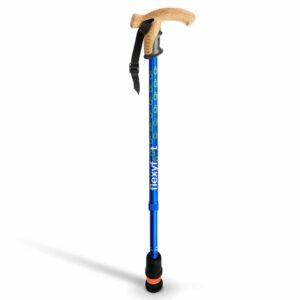 Wandelstok met kurken handvat | Flexifoot | Schokabsorberend | Blauw | PR30049-BL